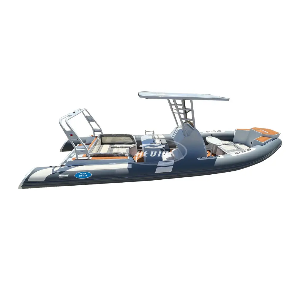 قارب عائلي RIB 760 ORCA قابل للنفخ بهيكل ألومنيوم 7.6م بتصميم جديد