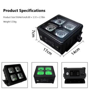 Wireless DMX512 Wifi 4x20W Waterproof LED Wash Par Stage Light Battery Powered RGBWAUV Led Uplights for <strong>DJ</strong> Park Wedding Event - Product Image 2