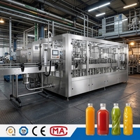 Machine de remplissage à chaud automatique 3 en 1 pour jus de fruits, ligne de production d'embouteillage de jus en bouteille PET