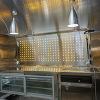 Camionnette de restauration mobile pour café, salon de beauté, cuisine, usage professionnel, cadre en aluminium et acier inoxydable, résistant à la rouille