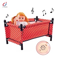 Jouets de rôle en plastique pour bébé Chengji, ensemble de 5 accessoires pour poupées, chaise haute pour poupée