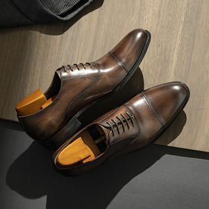 Top qualité nouveauté en cuir hommes chaussures habillées hommes affaires formelles à la main en cuir de vache véritable chaussures habillées - Product Image 4