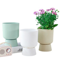 Pot Bunga Plastik Gaya Nordik Sederhana, Bernapas, Tahan Lama untuk Phalaenopsis, Penggunaan di Meja dan Lantai, Desain Kreatif Rumah Tangga Hufu