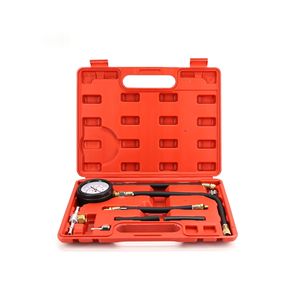 Fuel Pressure Gauge Set 9 Piece Analog Display For Automotive Maintenance Car <b>Diagnostic</b> <b>Tool</b> Kit Red Copper Material - Product Image 1