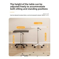 Table de chevet portable à hauteur réglable avec roulettes, bureau mobile pour ordinateur et écriture à usage domestique