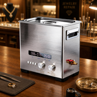 Nettoyeur à ultrasons de précision silencieux et compact pour bijoux, lunettes et montres, 6L, 40kHz, 120W/200W, température 32-176°F