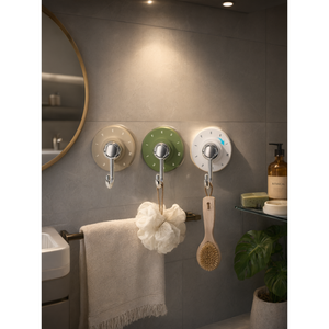 No-drill Suction Cup <b>Hook</b> Wall Mounted Rotating Adhesive <b>Robe</b> <b>Hook</b> for <b>Bathroom</b> Kitchen Home - Product Image 2