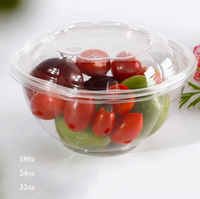 Gusto [50 Ensembles de 32 Oz] Bols à Salade Transparents avec Couvercles Réutilisables Sans BPA, Récipients à Salade Adaptés au Congélateur, pour Déjeuner, Plats à Emporter et Préparation de Repas