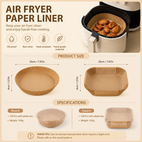 Papiers sulfurés absorbants l'huile pour friteuse à air, de qualité alimentaire, résistants à la chaleur, pour four et cuisson, pour casseroles et bols