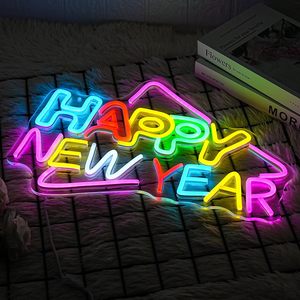Sin MOQ Feliz Año Nuevo Decoración de luz de neón para fiestas, hogares y salas de actividades Luz de marcador digital electrónica acrílica - Product Image 5