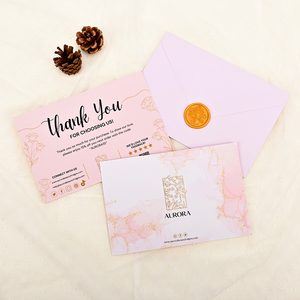 Ensemble de cartes de remerciement personnalisées avec logo en feuille d'or, avec enveloppes et autocollants, cartes de remerciement pour les petites entreprises et les festivals - Product Image 1