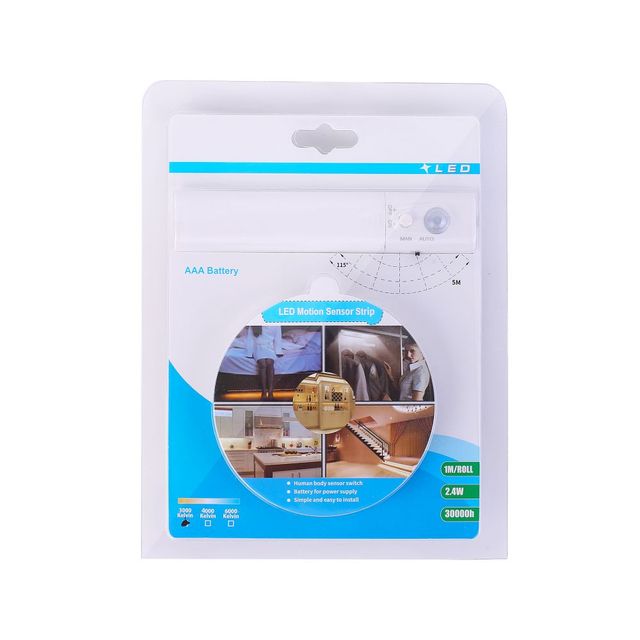 4pcs AAA Battery Powered LED Closet Light 1m Cabinet Lighting Motion Sensor 8mm PCB Copper for Wardrobe Stair Bed Strip Lighting
