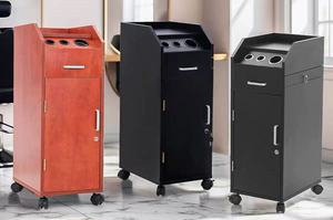 Hair salon drawer-style storage cabinet, hairdressing <b>tool</b> storage cabinet with wooden frame and wheels, hairdressing <b>tool</b> <b>cart</b> - Product Image 2