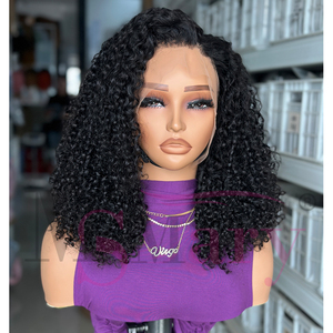 全密度生越南处女人发13*4蕾丝正面假发供应商超级双拉精灵卷曲蕾丝正面假发 - Product Image 4