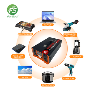 Inversor de Onda Sinusoidal Pura Fonsoul <span class=keywords><strong>D04</strong></span> 5000W, DC 24V AC 110V 220V, Alta Eficiencia, CE, Pantalla LED, Salida Cuádruple, para Hogar, Automóvil, RV - Product Image 4