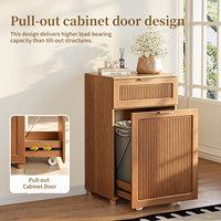 Poubelle escamotable en bois pour armoire, support de poubelle dissimulé, panier à linge, poubelle autoportante pour cuisine
