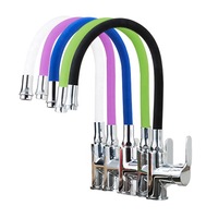 Robinet de cuisine en cuivre à double poignée rotative avec douchette extractible, finition or brossé moderne, montage sur plan, garantie 3 ans