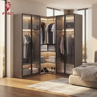 Armoire d'angle personnalisée, nouvelle innovation, avec portes vitrées, grande combinaison, dressing intégral pour chambre à coucher