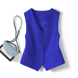 <span class=keywords><strong>Gilet</strong></span> da <span class=keywords><strong>donna</strong></span> <span class=keywords><strong>grigio</strong></span>, nuovo, corto, senza maniche, con scollo a V - Product Image 1