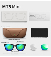Lunettes Intelligentes MiniAI MT5 2026 avec Caméra 8MP, Double Caméra 1080P, Bluetooth 5.4, Wi-Fi, Traduction, Assistant Vocal, Son Stéréo, IPX-5