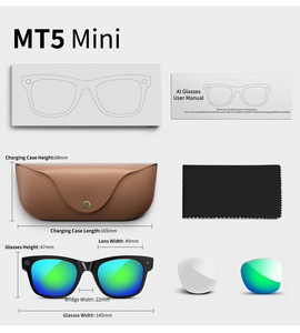 Lunettes Intelligentes 2026 MT5 MiniAI avec Caméra 8MP, Bluetooth 5.4, Wi-Fi, Traduction, Assistant Vocal, Son Stéréo, IP65 - Product Image 1