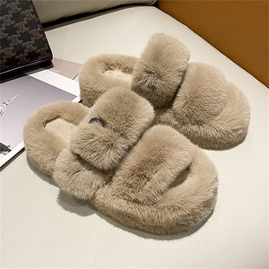 Chanclas de piel auténtica de felpa suave para casa, pantuflas de invierno a la moda, precio atractivo, gran oferta, <span class=keywords><strong>2022</strong></span> - Product Image 4