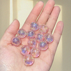 Kunsi Card Cuentas redondas de lámina de color óptico de 16mm se pueden roscar con orificio recto para cadenas de teléfonos móviles DIY, llave, - Product Image 2