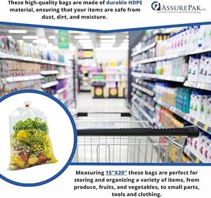 350 Bags/Roll 2 Roll 12x16 Side Gusset Heat Seal Disposable PE Food <b>Storage</b> Bags for Fruits <b>Vegetables</b> Bread Clear - Product Image 6