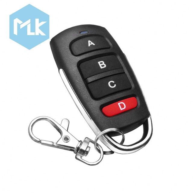 MLK Super Powerful Universal Remote Control Access Control Garage Door Roller Gate 433M Metal 4-key Wireless Remote