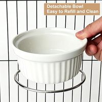 Bol d'alimentation pour animaux de compagnie en céramique amovible à suspendre, plat pour nourriture et eau à fixer sur la cage pour lapin, cochon d'Inde, chinchilla