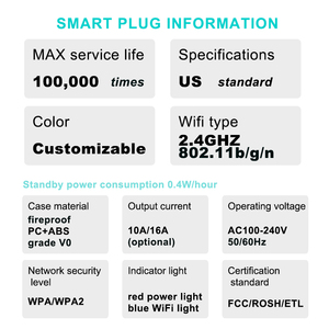 BSD01 <span class=keywords><strong>Smart</strong></span> Home Sockets US Plug <span class=keywords><strong>Wifi</strong></span> <span class=keywords><strong>Ewelink</strong></span> con monitor de energía Diseño abatible Conveniente para uso doméstico - Product Image 5