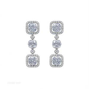 Orecchini di Lusso Imebbyc Trace con Diamanti, Oro Bianco, Colore D, Taglio Brillante Rotondo, Certificati GIA, Gioielli da Sposa per Donne - Product Image 1