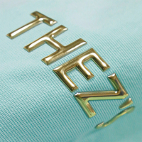 Étiquettes de vêtements en PVC TPU avec logo personnalisé 3D, étiquettes de transfert thermique métalliques brillantes pour vêtements, t-shirts, chaussettes, sacs
