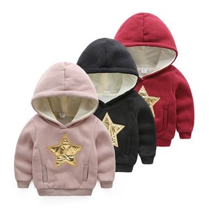 New Pattern <strong>Graphic</strong> Kids Woolen Fabric Red Pullover <strong>Hoodies</strong> for Children - Product Image 1