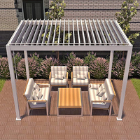 Pergola en aluminium avec ouverture automatique, auvent réglable, pare-soleil, persiennes de toit
