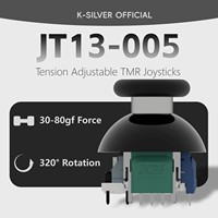 Nouveau joystick ABS K-silver JT13-005 TMR avec amortissement réglable de 30 à 80gf, compatible avec PS4/PS5/Switch Pro