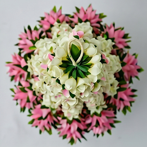 Artificial Flower Garland Purple <b>White</b> Floral <b>Hanging</b> Decoration for Wedding Mandap Temple Pooja Festival Home Entrance Decor - Product Image 2