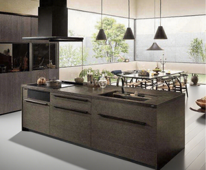 <span class=keywords><strong>Isola</strong></span> da Cucina Moderna in Toni Scuri con Elettrodomestici Integrati e Illuminazione d'Atmosfera - Product Image 6
