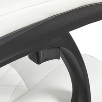 Chaise de jeu ergonomique professionnelle à dossier haut avec revêtement en cuir synthétique et structure en acier, pivotante et avec repose-pieds, couleur blanche
