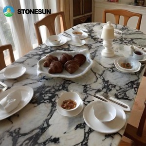 Stonesun tùy chỉnh calacatta Viola đá cẩm thạch bàn ăn cho phòng khách Bàn cà phê phòng ăn thiết kế nội thất - Product Image 2