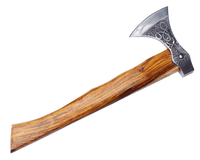 Hache Vikingaxe MDM, couteaux, hache tactique de combat médiévale, tête d'hache en acier haute teneur en carbone HC 5160, manche en bois de rose, HRC52-58, vintage