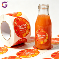 Autocollants personnalisés pour logo de marque commerciale, étiquettes adhésives pour bocaux de fruits et aliments, étiquettes rondes en vinyle imperméable imprimées sur papier, en rouleau pour emballage