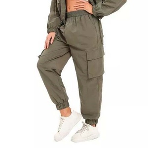 Pantalones Cargo Casuales para Mujer, de Cintura Alta, con Cordón Ajustable, para Actividades al Aire Libre, con Bolsillos, Estilo Jogger, Pierna Recta - Product Image 6