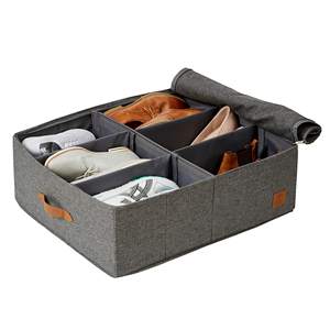 gray classic folding shoes storage portable fabric storage baskets for organizing
