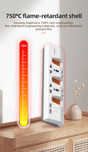 Multiprise de protection contre les surtensions 13A avec interrupteur de surcharge, cordon d'extension de 2m, 4 ports USB à charge rapide, série PRIMA, design 2026 HOT - Product Image 5