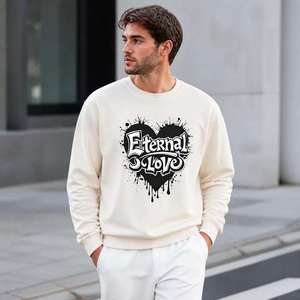 Men's <b>Crewneck</b> Sweatshirt Custom Front Print Soft Fabric Ribbed Cuff Casual Wear - Product Image 2