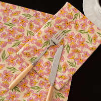 Set de table en coton double couche antidérapant à motifs géométriques imprimés artistiques, lavable, pour usage domestique