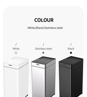 Poubelle intelligente 42L en acier inoxydable avec capteur réglable pour petits espaces
