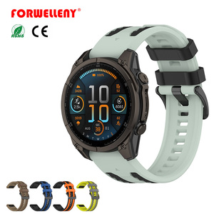 <span class=keywords><strong>Bracelet</strong></span> de montre intelligente en silicone respirant Forwelleny 26 mm 22 mm à ajustement rapide, <span class=keywords><strong>bracelet</strong></span> sportif pour <span class=keywords><strong>Garmin</strong></span> Fenix 8 7X Pro, <span class=keywords><strong>bracelet</strong></span> bicolore - Product Image 1