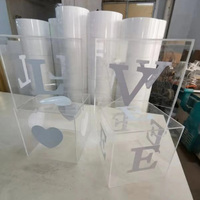 Boîte transparente en acrylique, bloc de latex LOVE et boîte à ballons pour bébé pour la décoration de fête